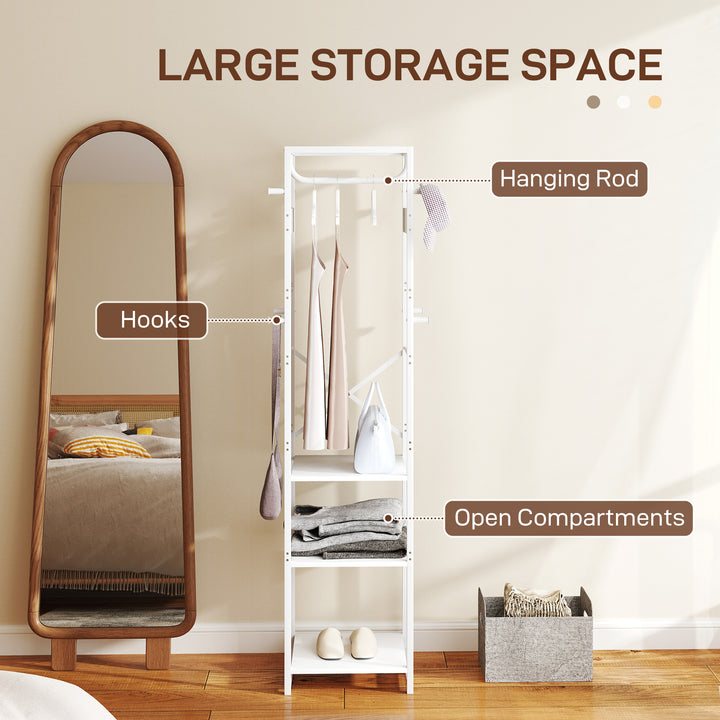 Multi-Storage Clothes Rack - White