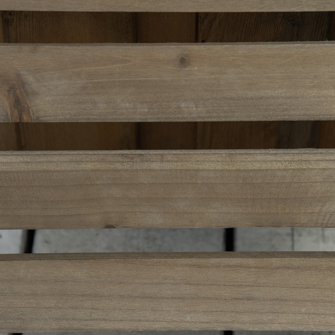 MCL 2 Pack Plant Caddy with Wheels, 30 cm Square Wooden Plant Pot Trolley, Pot Caddy for Outdoor Patios, Decks and Indoors, Dark Brown