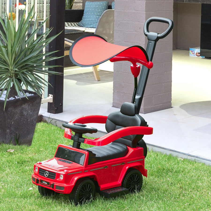 3 in 1 Kids Children Ride on Push Car Toddler Sliding Car G350 Licensed Walker Foot to Floor Slider Push-Along with Horn Steering Wheel NO POWER Manual, Red