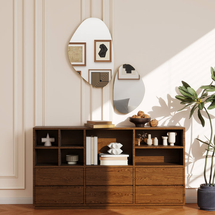 Set of 2 Pebble-Shaped Wall Mirror