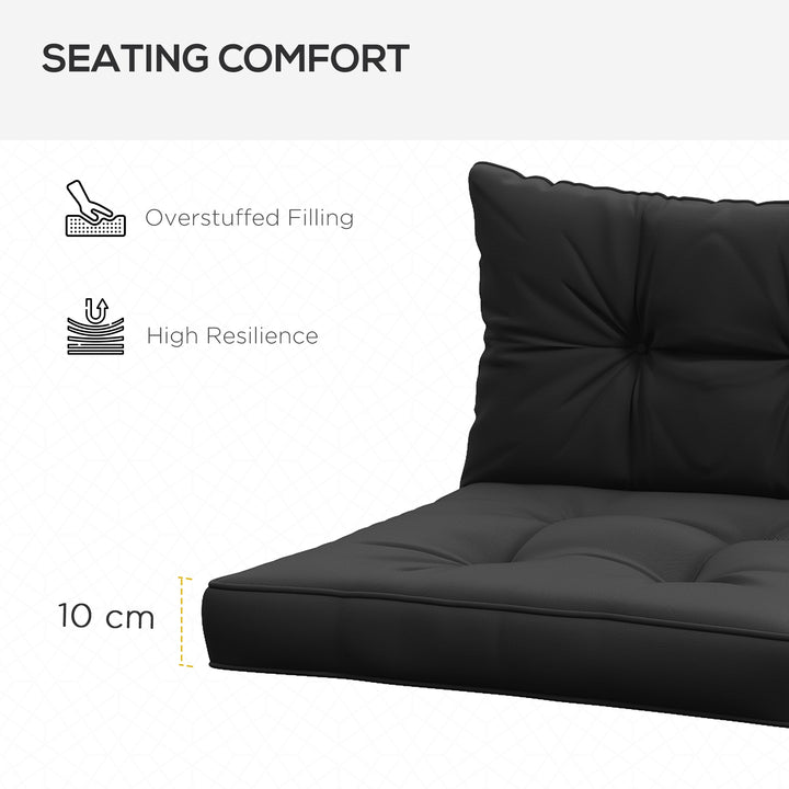 2-Piece Seat Cushions Back Pillows Replacement, Patio Chair Cushions Set for Indoor Outdoor, Black