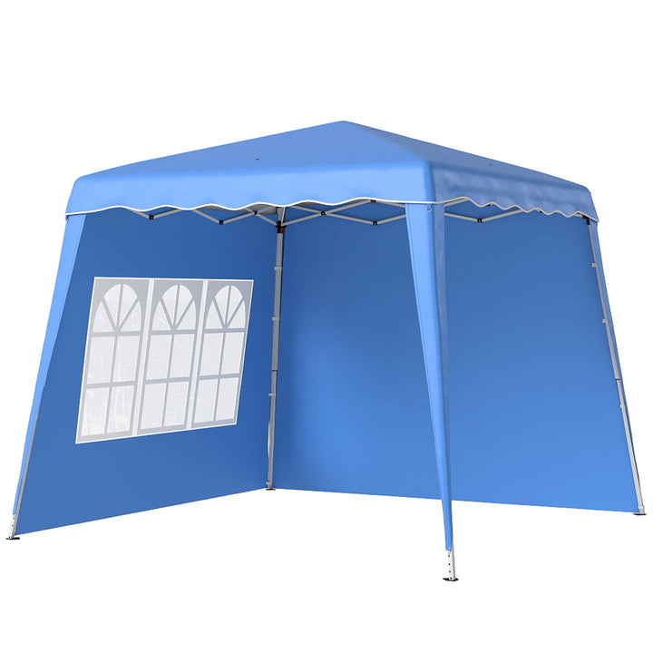 2.4 x 2.4m Two Wall Pop Up Gazebo - Blue
