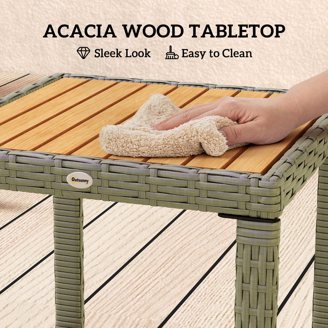 Three-Piece Rattan Chair Set - Grey