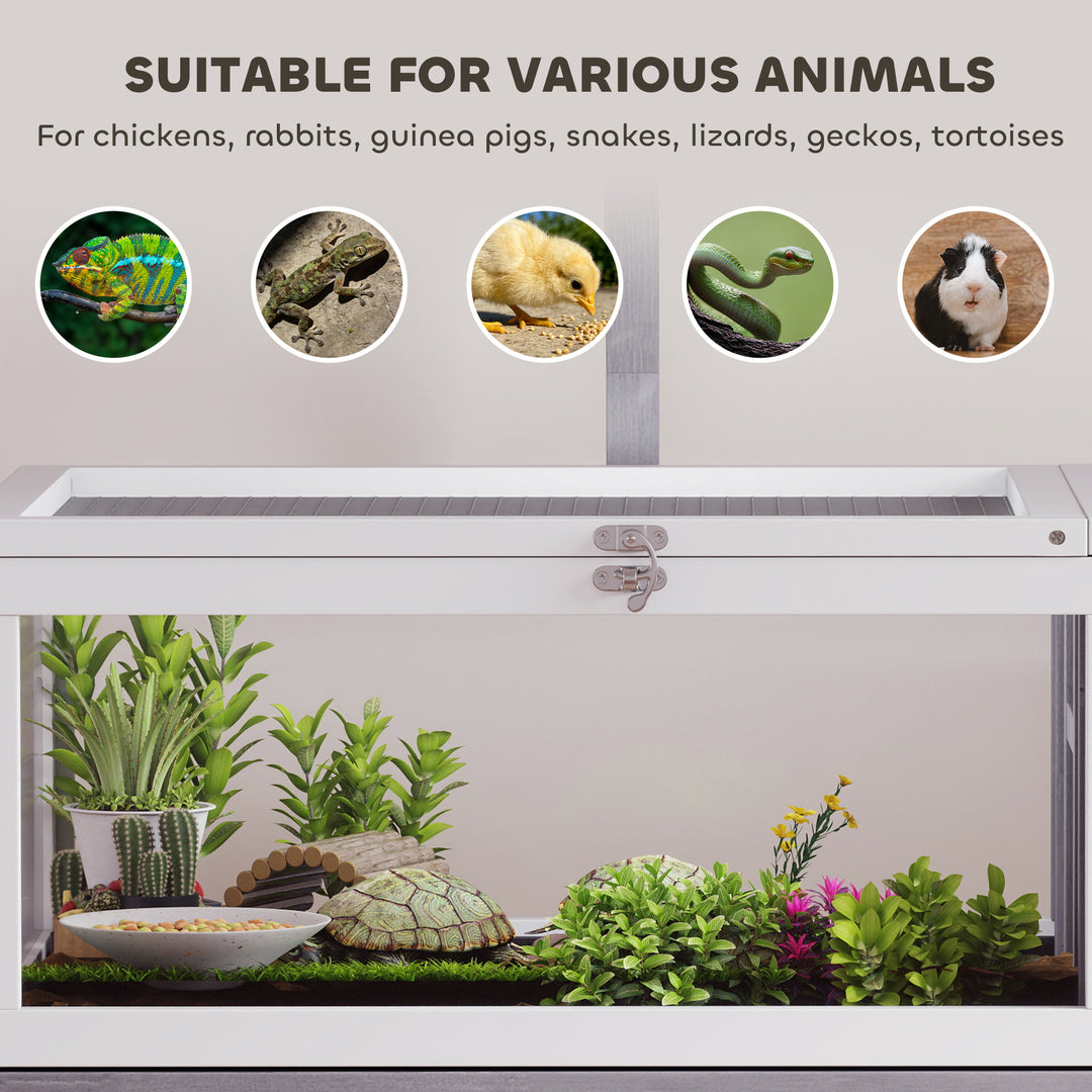 Wooden Tortoise House with Dual-Zone Habitat, Clear Panels, Openable T