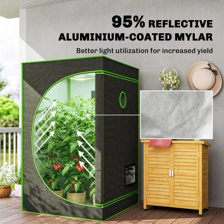 Grow Tent 120 x 120 x 200 cm, Reflective Mylar Hydroponic Growing Tent with 600D Oxford Fabric, Observation Window, Vent, Zipper Door for Indoor Plant Growing