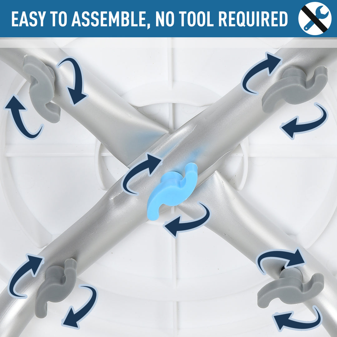 MCL 360° Swivel Shower Chair, Height Adjustable Aluminium Shower Stool with Non-Slip Feet for Disabled, Elderly, Light Blue