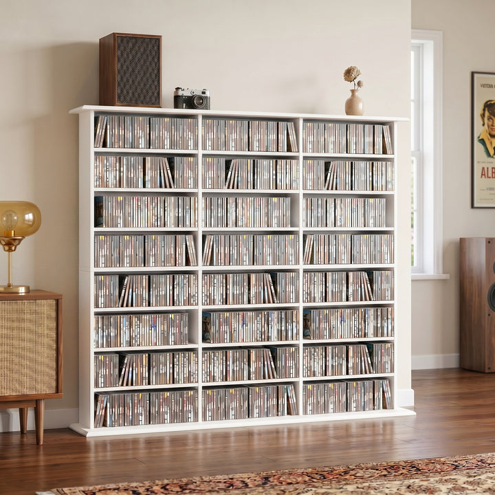 1032 CD/594 DVD Storage Unit, Blu-ray Media Storage Shelf with 24 Comp