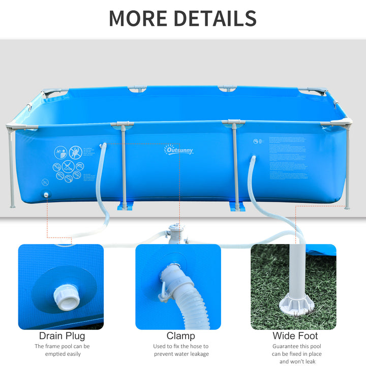 MCL Steel Frame Pool with Filter Pump, Filter Cartridge, Reinforced Sidewalls Rust Resistant Above Ground Swimming Pool 292 x 190 x 75cm, Blue
