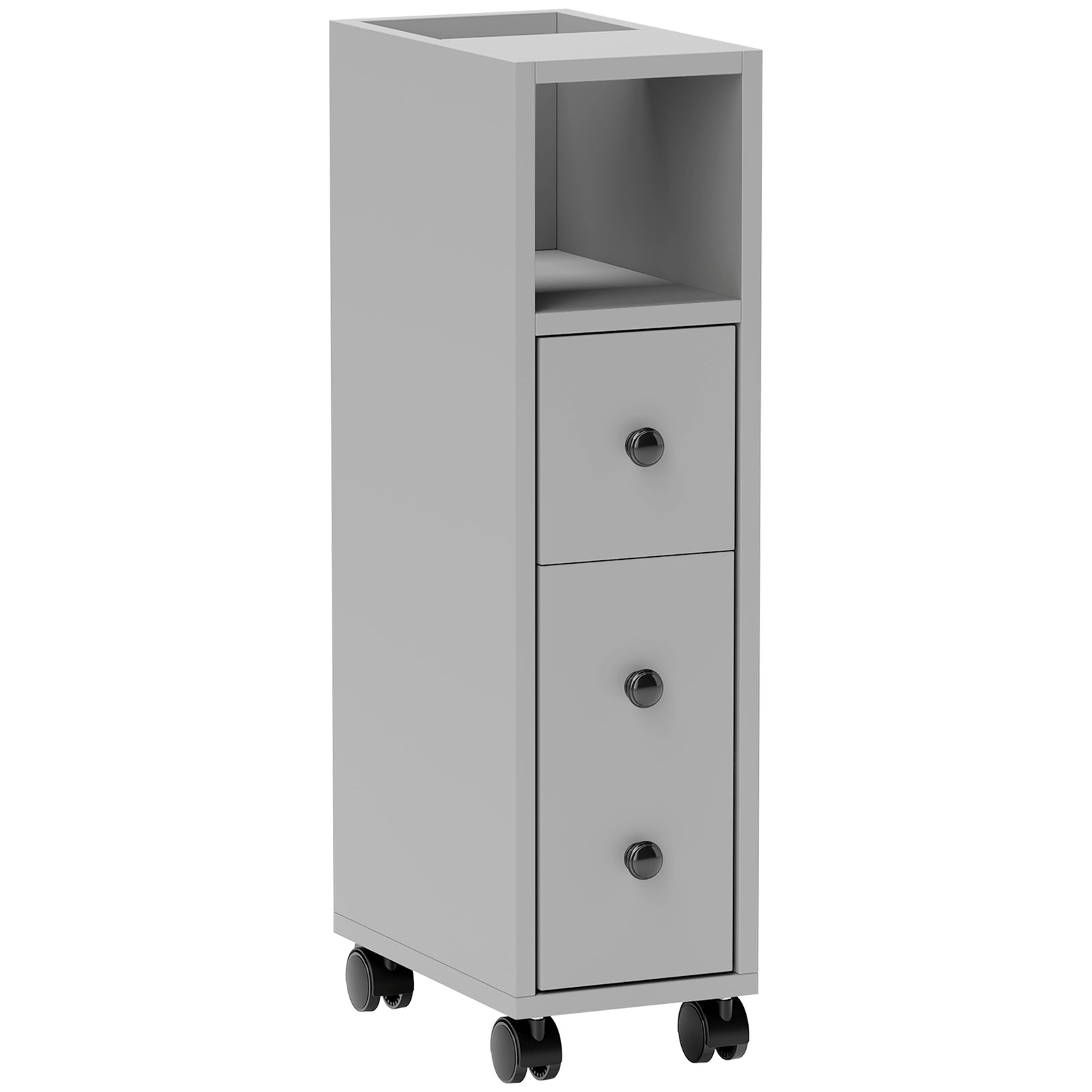 Slimline Bathroom Storage Cabinet - Grey