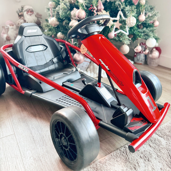 24V Electric Go Kart for Kids, Drift Ride-On Racing Go Kart with 2 Speeds, for Boys Girls Aged 8-12 Years Old, Red