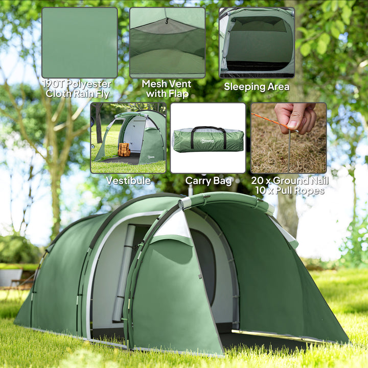 MCL Three-Man, Two-Room Tent - Green