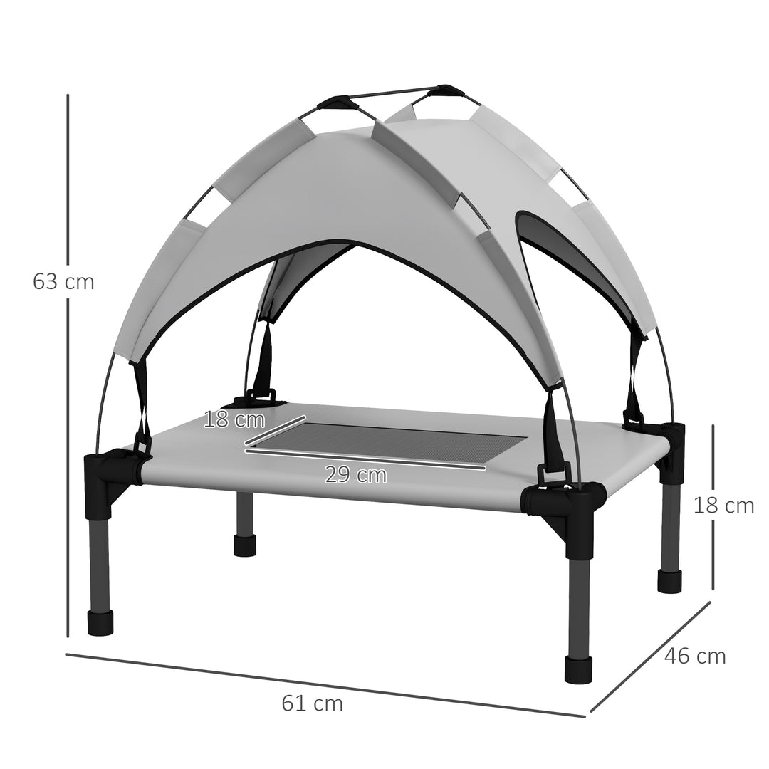 Cooling Raised Pet Bed w/ Washable Breathable Mesh, for Mini Small Dogs, 61 x 46 x 63cm - Light Grey