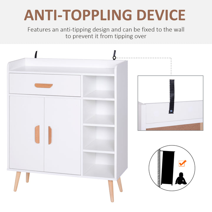 Sideboard, Side Cabinet, Floor Cupboard with Storage Drawer for Hallway, Kitchen, Bedroom, Living Room, White