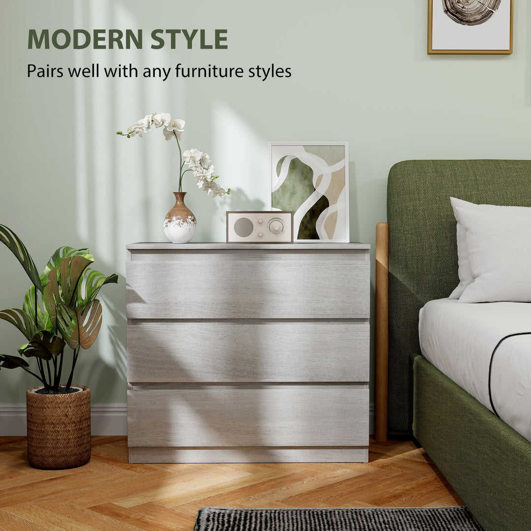 Chest of Three Drawers - Grey Wood Effect