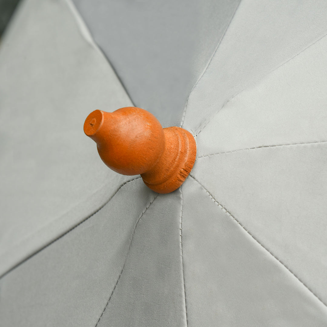 2.7m Elegant Wooden Frame Parasol Umbrella - Grey