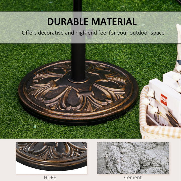 MCL 13kg Round Umbrella Base Outdoor Parasol Base Weight Stand Holder for Outdoor Garden Bronze Tone