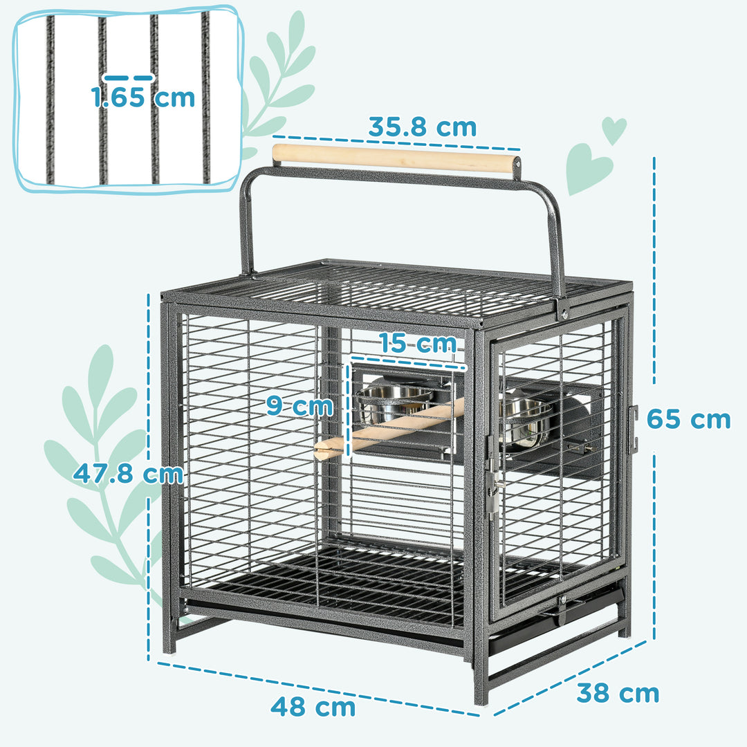 MCL Parrot Cage, Travel Carry Pet Bird Cage, with Metal Handle