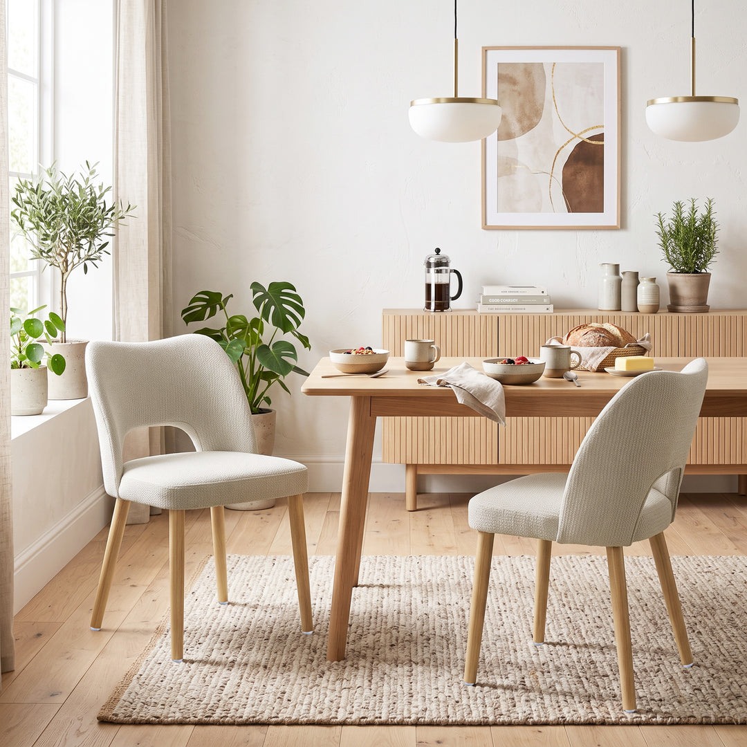 Dining Chairs Set Upholstered Kitchen Chenille Tool Free Assembly - view 2
