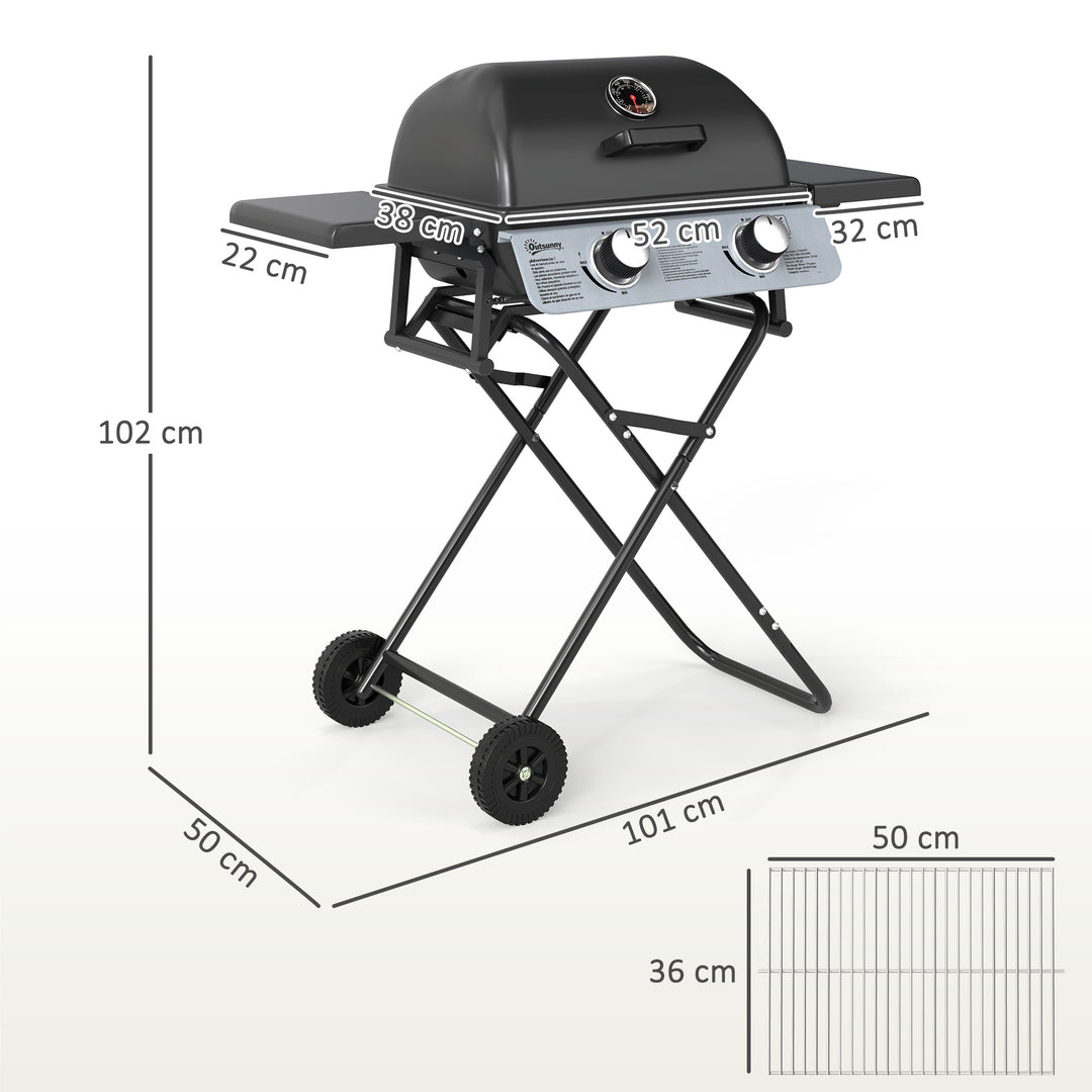 Two-Burner Portable Suitcase BBQ - Black