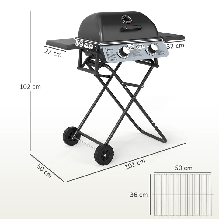 Two-Burner Portable Suitcase BBQ - Black