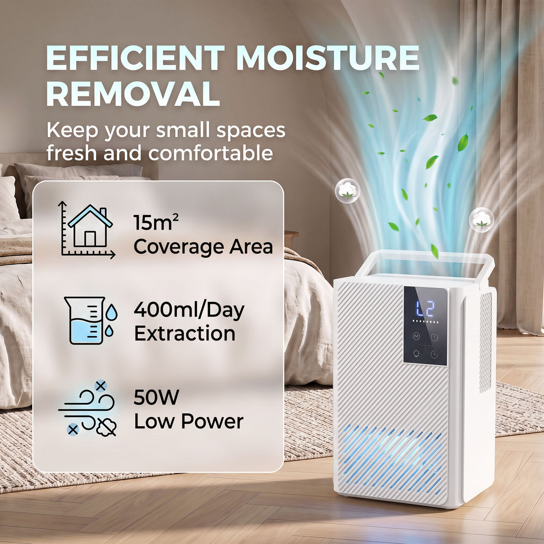 400mL/Day Small Dehumidifier, RGB Mood Lights, 24H Timer, LED - view 4