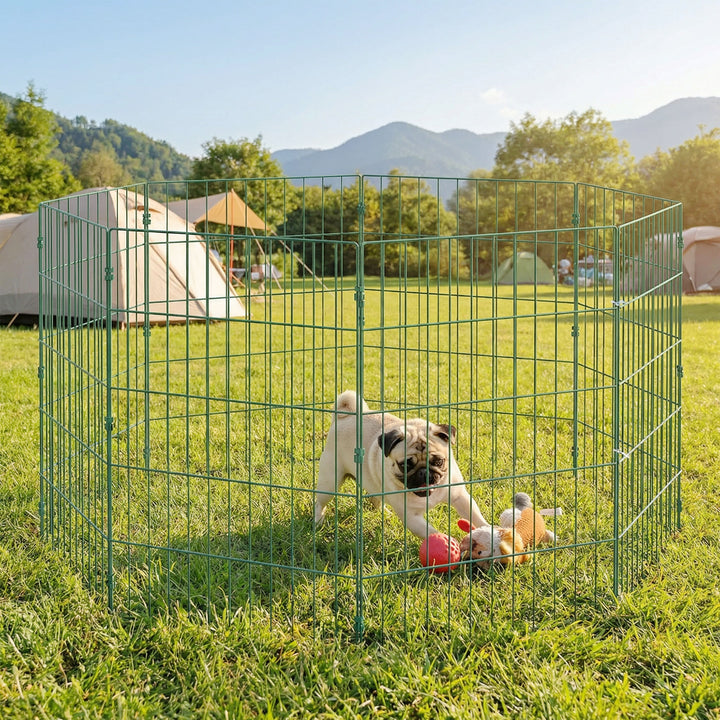 8 Panel Pet Playpen for Medium Dogs Indoor Outdoor 80 cm Height