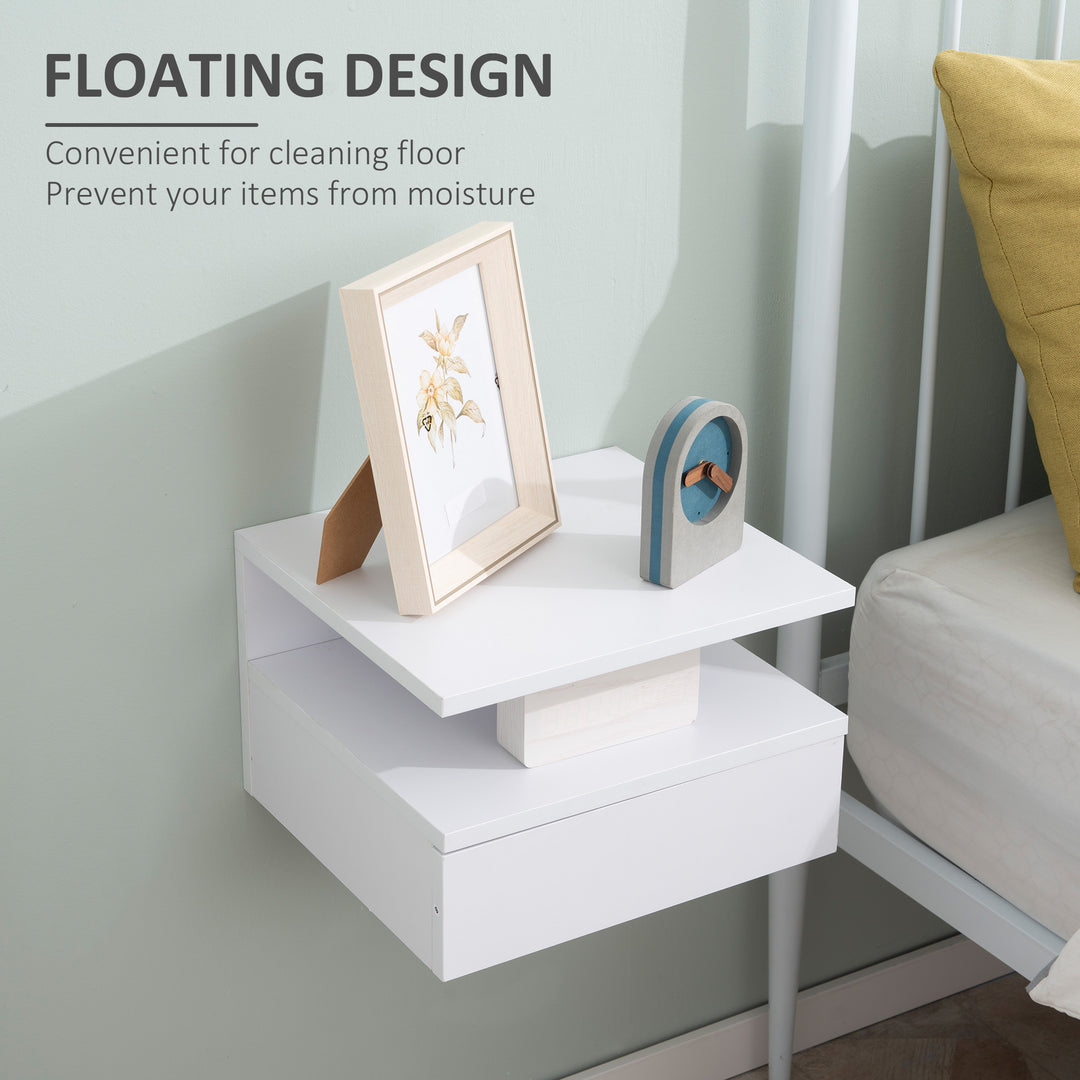 MCL Set of Two Floating Bedside Tables - White