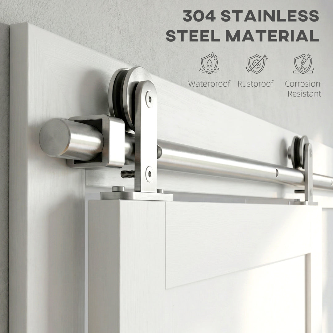 Sliding Door Hardware Kit Heavy Duty 304 Stainless Steel 152 cm Wide D
