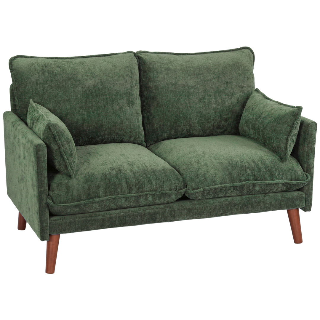 2 Seater Sofa, Loveseat Sofa with Spring Cushions, Wide and Deep Seat,