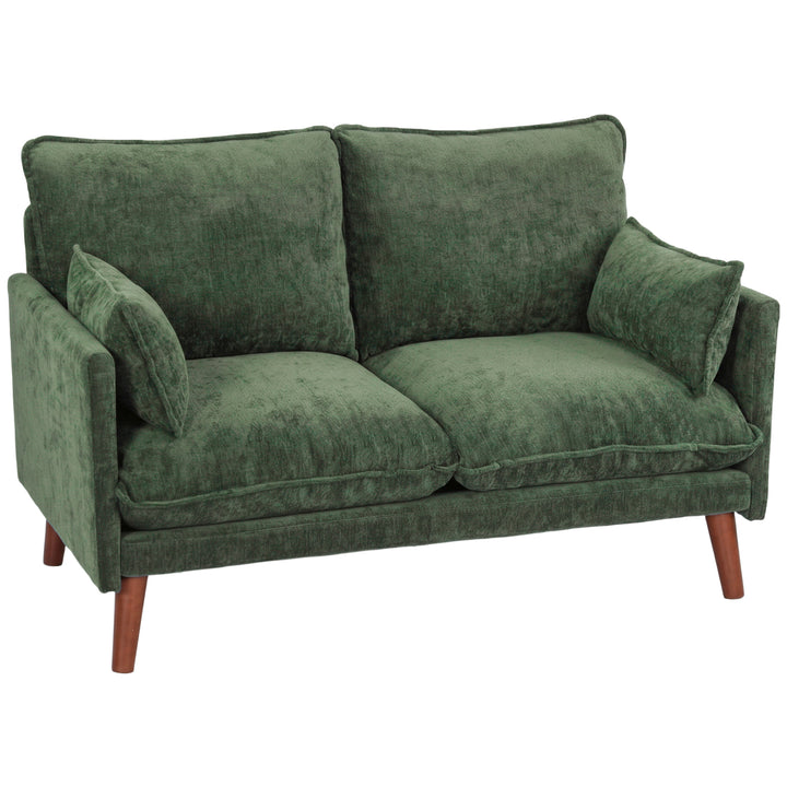 2 Seater Sofa, Loveseat Sofa with Spring Cushions, Wide and Deep Seat,