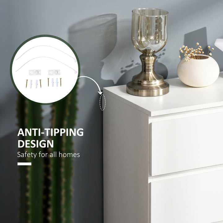 MCL Chest of Drawers, 5 Drawers Storage Cabinet Floor Tower Cupboard for Bedroom Living Room, White