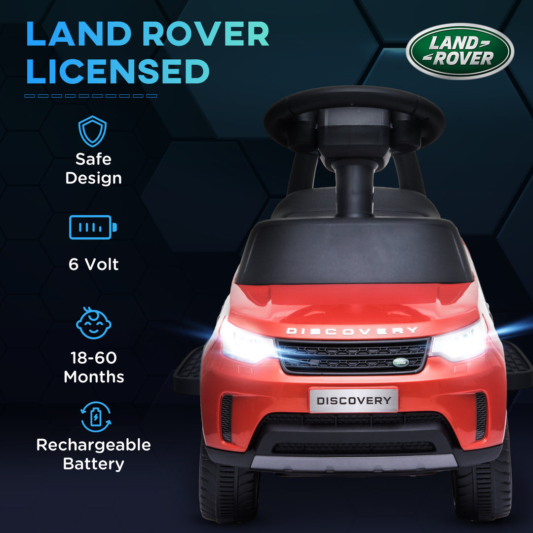 AIYAPLAY 2-in-1 Land Rover Licensed 6V Kids Electric Ride On Car, Sliding Car w/ Headlights, Music, for 18-60 Months, Red