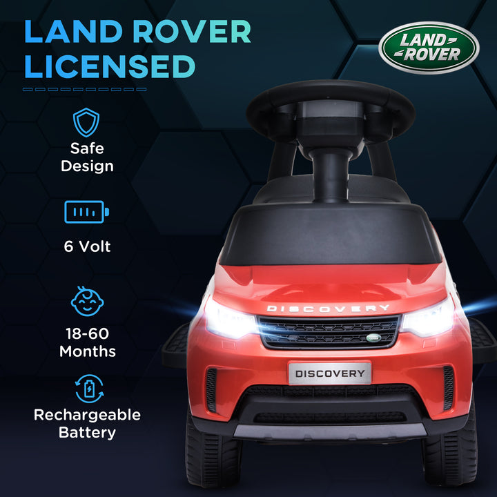 AIYAPLAY 2-in-1 Land Rover Licensed 6V Kids Electric Ride On Car, Sliding Car w/ Headlights, Music, for 18-60 Months, Red