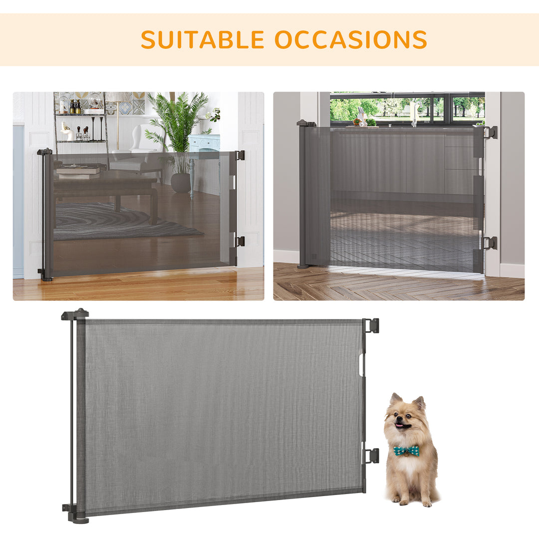 PawHut Foldable Pet Gate, for Stairs, Doorways, Corridors - Grey | Aosom UK