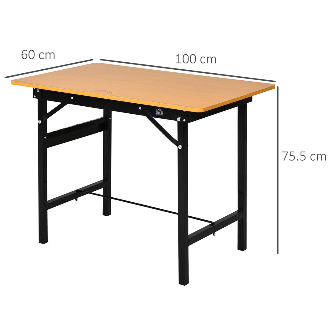 HOMCOM Foldable Garage Work Bench, Craft Table MDF Workstation, Heavy-duty Steel Frame with Ruler, Protractor | Aosom UK