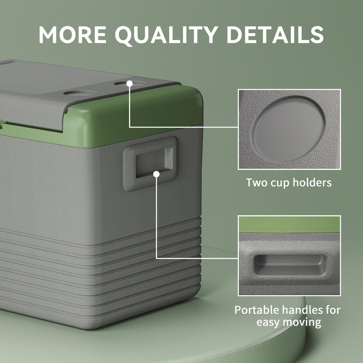 40L Portable Car Refrigerator - Light Green and Grey
