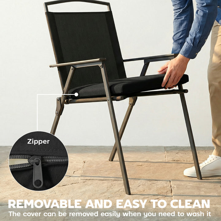 Outdoor Seat Cushions Set of 2 with Ties, Waterproof Garden Seat Pads,