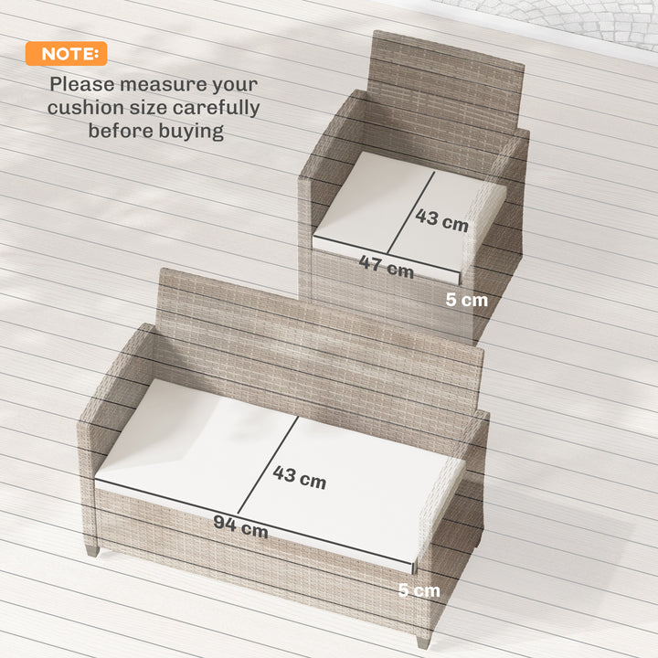 Outdoor Seat Cushion Pads for Rattan Furniture, 3 PCs Garden Furniture