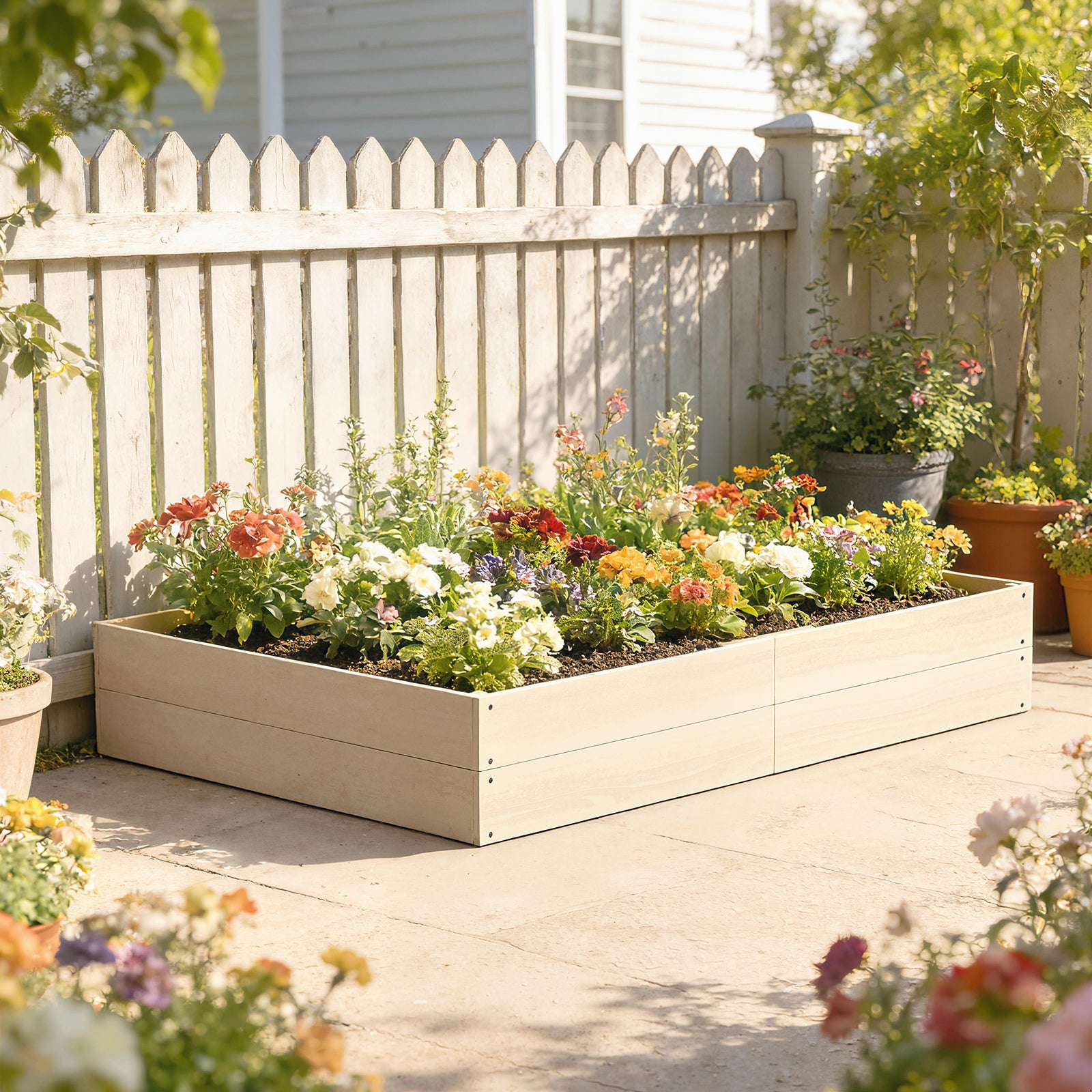 Wooden Raised Bed for Garden, 620L Extra Large Raised Garden Bed with 