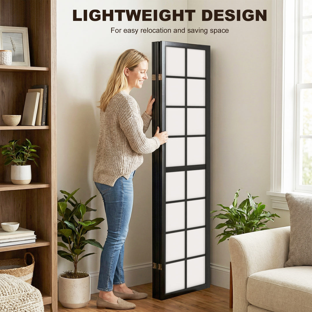 4 Panel Folding Room Divider, Freestanding Room Separator, Indoor Priv