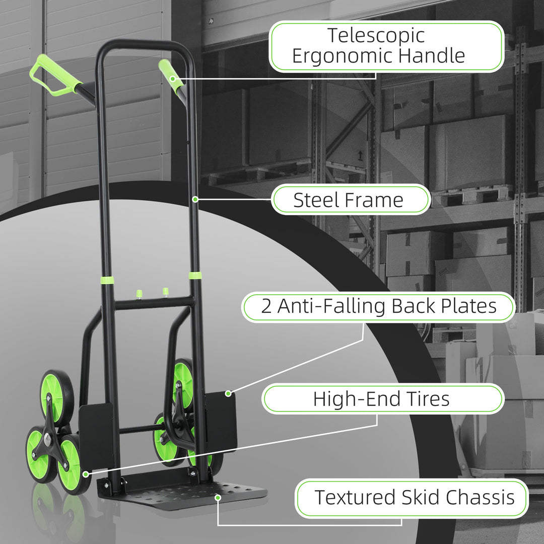 Six-Wheel Folding Sack Barrow Trolley - Black/Green