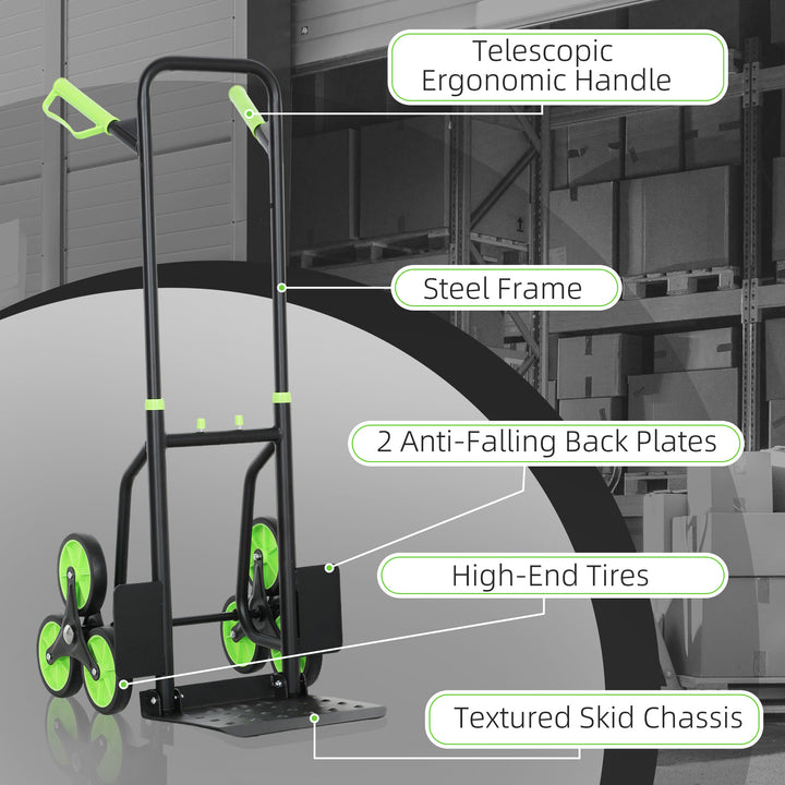 Six-Wheel Folding Sack Barrow Trolley - Black/Green