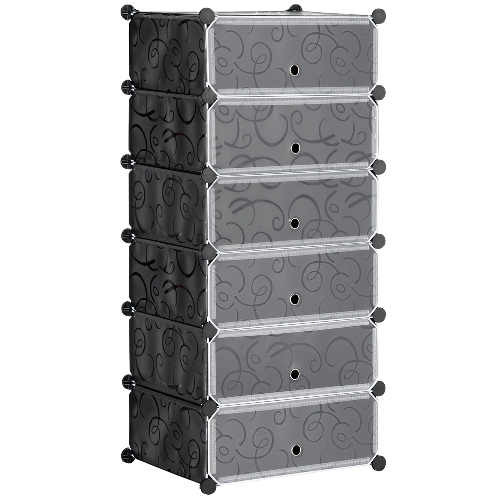 Six Cube Modular Storage Storage Unit - Black