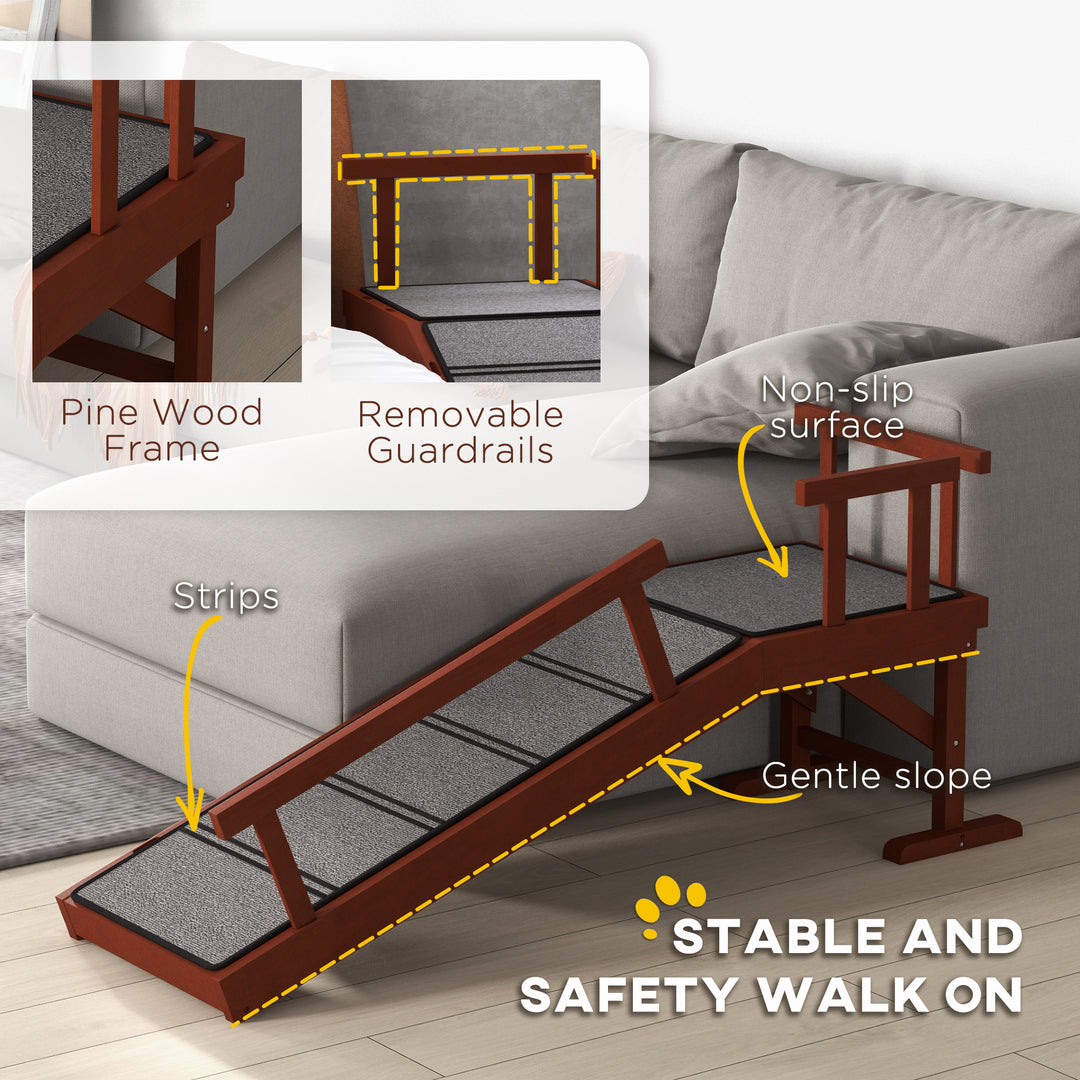 Wooden Dog Ramp with Removable Guardrails, Non-Slip Surface, 125 cm Lo
