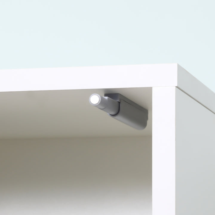 Tall Bathroom Cabinet with Mirror and Adjustable Shelf - White