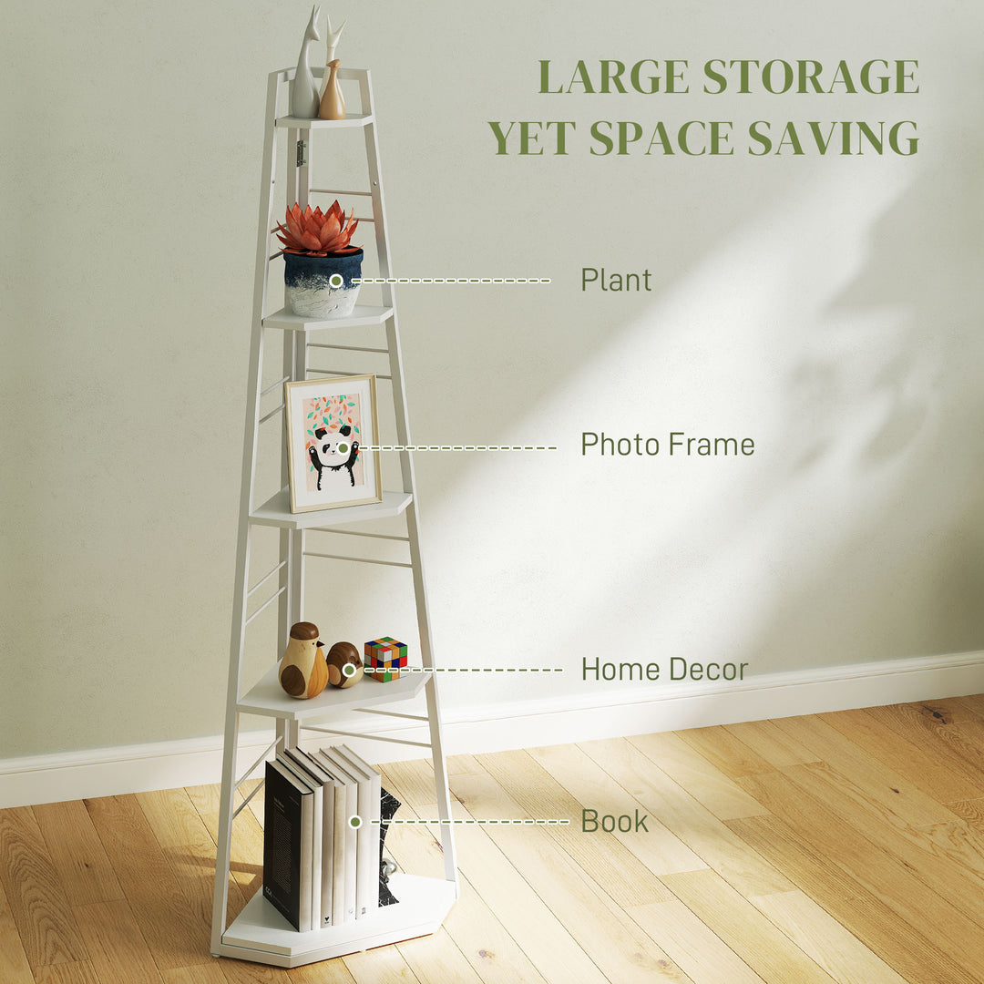 Five-Tier Corner Shelf - White