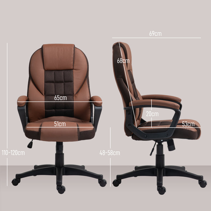 HOMCOM Faux Leather Office Chair - Brown | Aosom UK