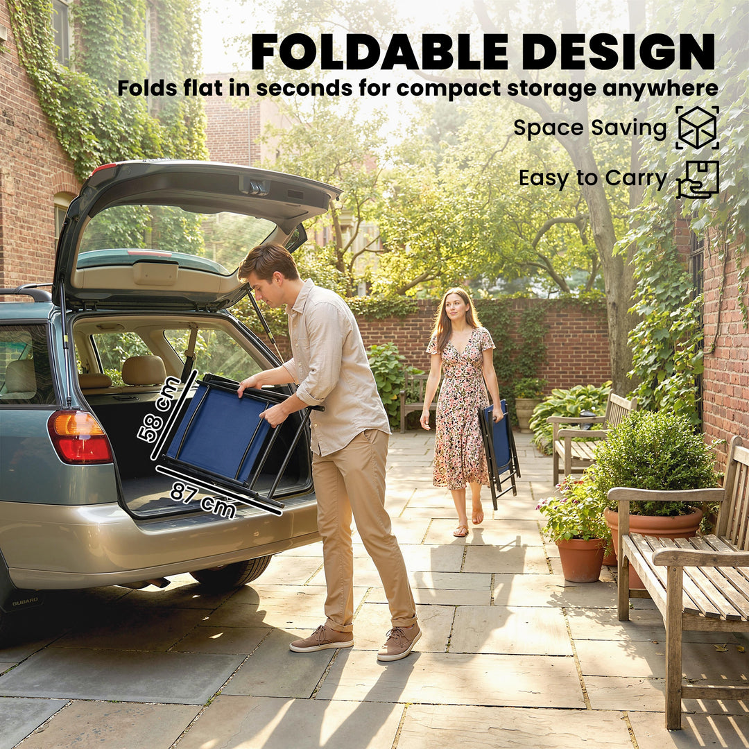 Folding Garden Chairs Set of 4, Foldable Garden Dining Chairs with Hig
