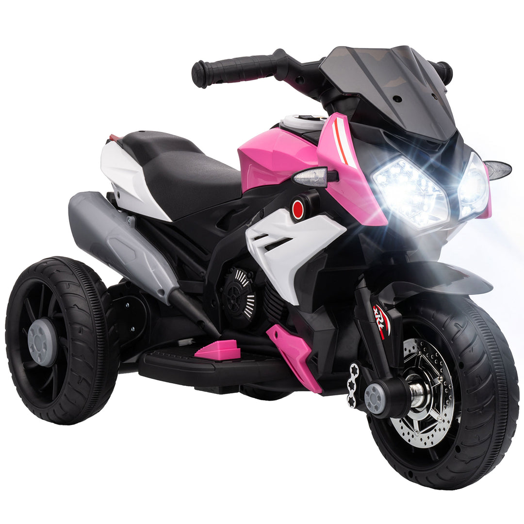 Kids Electric Motorcycle, 6V Ride on Motorcycle with 3 Wheels, LED Hea