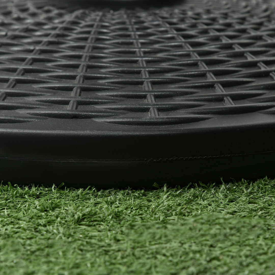 11.5 kg Plastic and Cement Rattan Pattern Parasol Base - Black